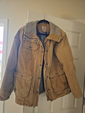 Carhartt Tan Sherpa-Lined Duck Canvas Field Jacket
